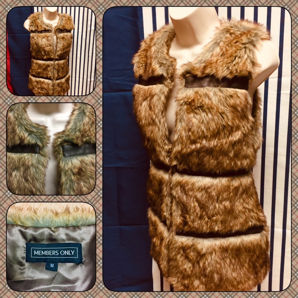 Members Only Faux Fur Vest NWOT